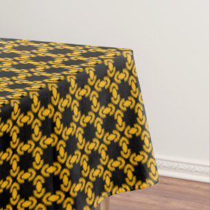 Mantel Patrón urbano moderno negro y amarillo