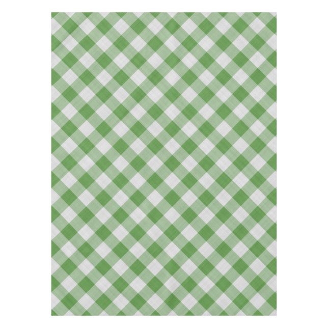 Mantel Patrón verde blanco de Gingham revisado (Anverso)