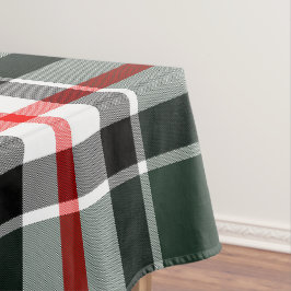 Mantel Patrón verde, negro, blanco, tartán rojo