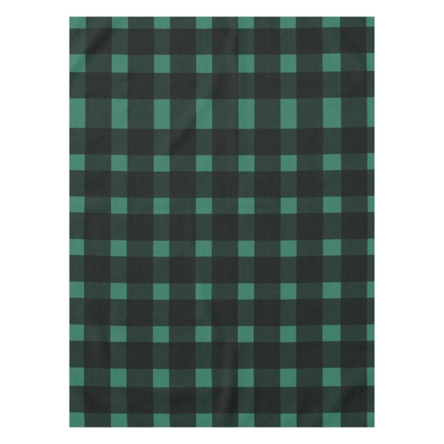 Mantel Patrón verde negro de Gingham (Anverso)