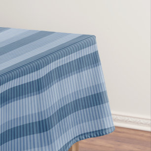 Mantel patrón vertical rayado de tonos azules