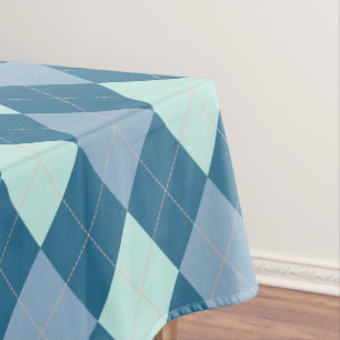 Mantel Patrón Vintage Argyle Azul