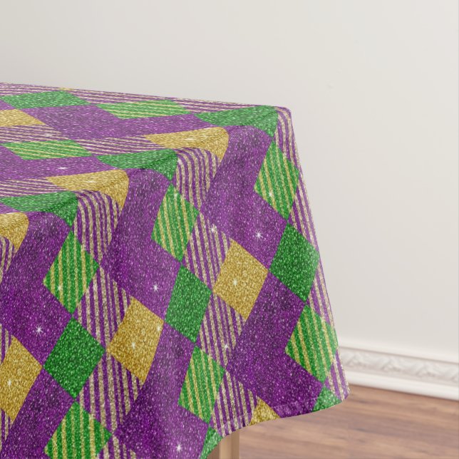 Mantel Patrón Zig Zag de Mardi Gras  (In Situ)
