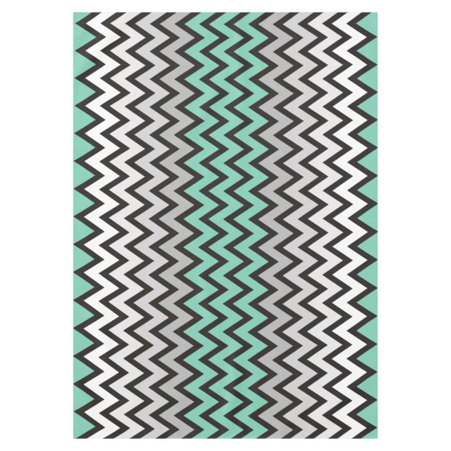 Mantel Patrón ZIGZAG - gris blanco negro + tu idea (Anverso)