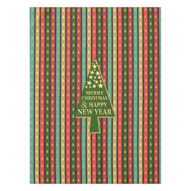 Mantel Patrones de navidades - Diseño de árboles elegante (Anverso)