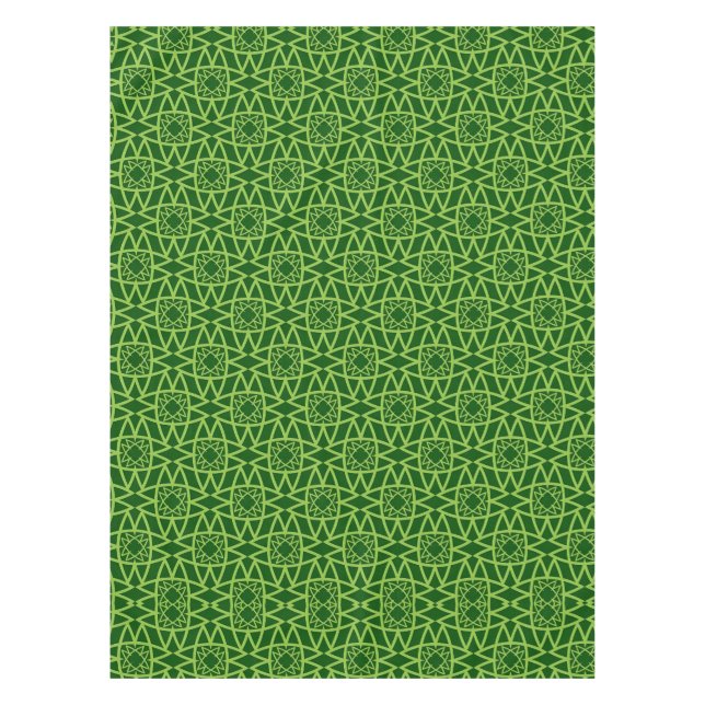 Mantel  Patrones geométricos verdes elegantes (Anverso)