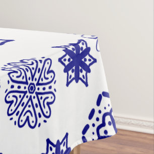 Mantel Patten folclórico azul