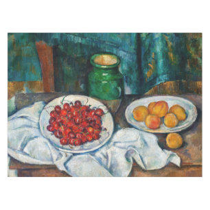 Mantel Paul Cezanne - Bodegón con cerezas y melocotones