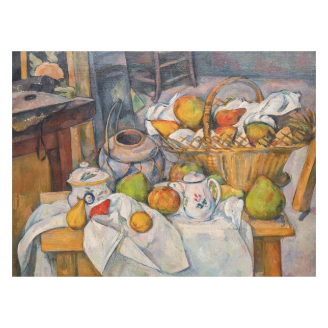 Mantel Paul Cezanne - Todavía la vida con una canasta (Frente (Horizontal))