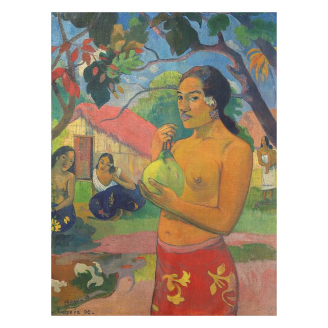 Mantel Paul Gauguin - Mujer sosteniendo un fruto (Anverso)