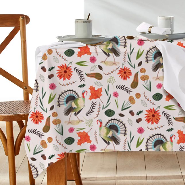 Mantel Pavo elegante rústico patrón de Acción de Gracias (Modern Elegant Turkey Thanksgiving pattern Tablecloth)