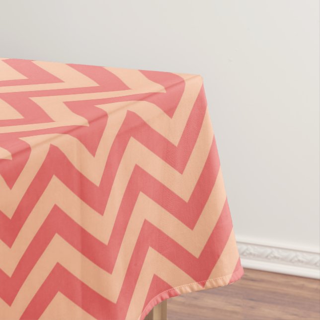 Mantel Peach and Cranberry Chevron (In Situ)