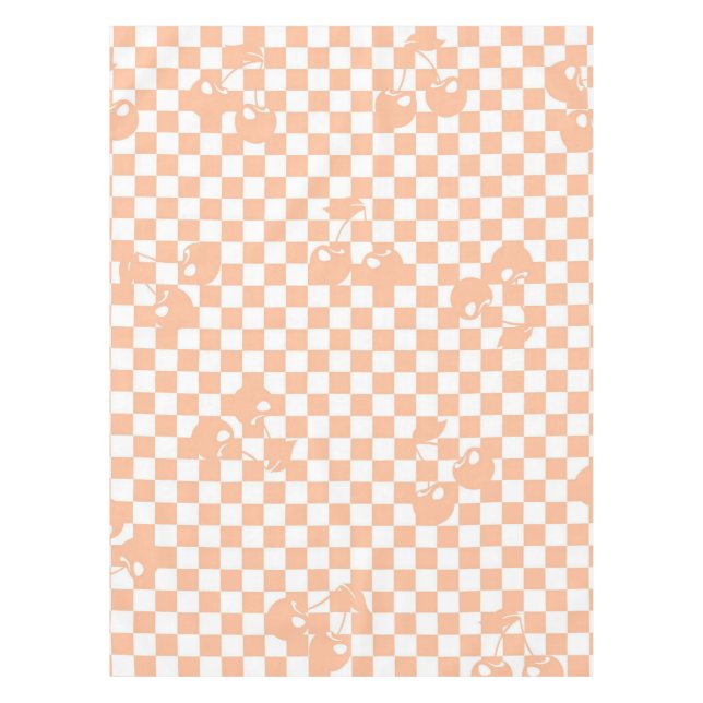 Mantel Peach Fuzz Cherry Gingham Pattern (Anverso)