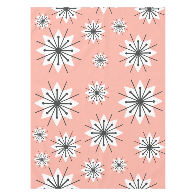 Mantel Peach Moderna Snowflakes De Medid Century (Anverso)