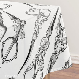 Mantel Peluquería victoriana costura tijeras elegante