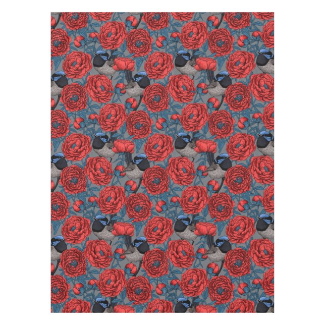 Mantel Peonies y wrens (Anverso)