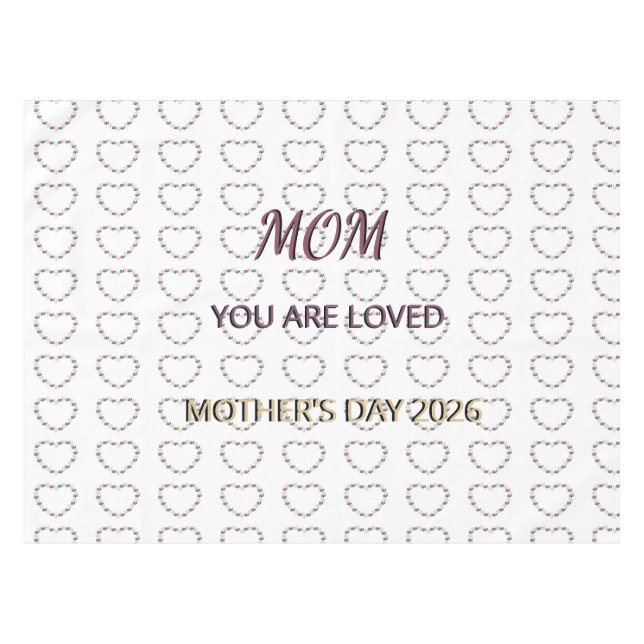 Mantel Peony Heart Celebration Pattern for Mom (Frente (Horizontal))