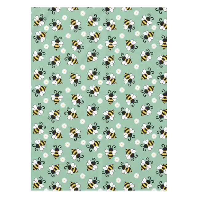 Mantel Pequeñas abejas y flores de margarita (Anverso)