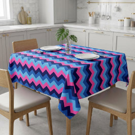 Mantel pequeño con patrón de chevron rosa azul fre