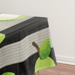 Mantel Peras Modernas Rayas Negras y Blancas