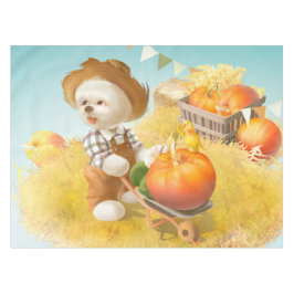 Mantel Perro agricultor con calabaza