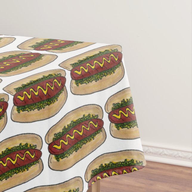 Mantel Perro caliente con mustard Relish comida rápida pi (In Situ)