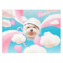 Perro esponjoso con Gorra blanco