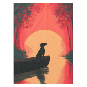 Mantel Perro negro de Labrador minimalista al atardecer