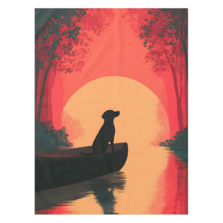 Mantel Perro negro de Labrador minimalista al atardecer