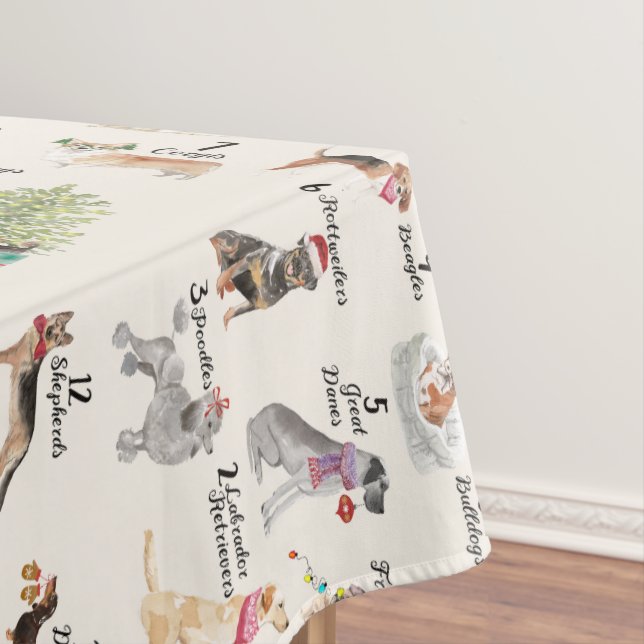 Mantel Perros de la celebración 12 del navidad de la cena