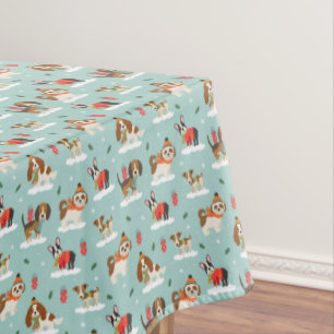 Mantel Perros navidades en un acogedor patrón de escarmen