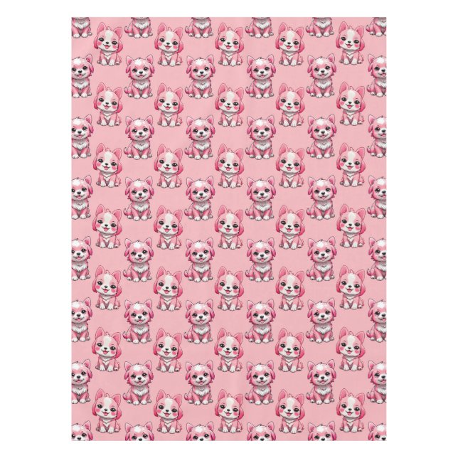 Mantel Perros rosados lindos (Anverso)