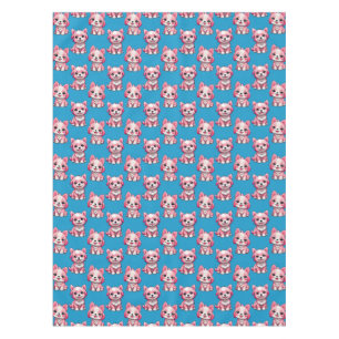 Mantel Perros rosados lindos - Azul