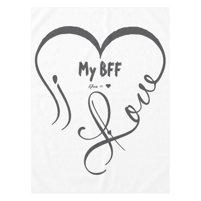 Mantel Personaliza Amo a mi BFF • Tú = ♥ (Anverso)