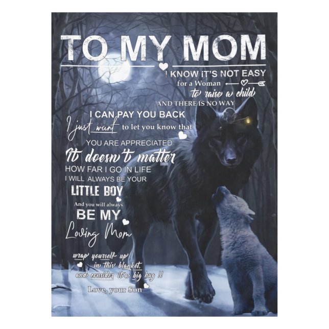 Mantel Personalizado A Mi Mamá De Hijo, (Anverso)