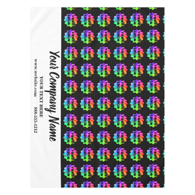 Mantel Personalizado Black Trade Show Tableclol Logo Busi (Anverso)