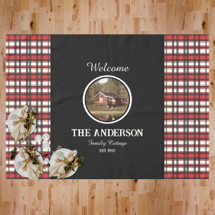 Mantel Personalizado Cuadro Negro Rojo Estilo Granja