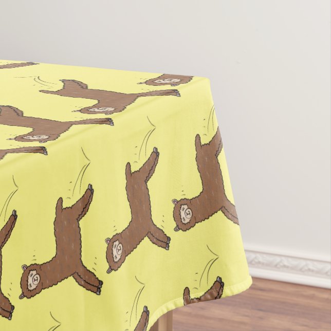 Mantel Personalizado de alpaca marrón feliz (In Situ)