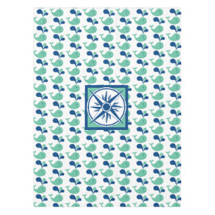 Mantel Personalizado de ballenas verde/azul Tablecloth Ki