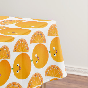 Mantel Personalizado de cítricos de feliz naranja