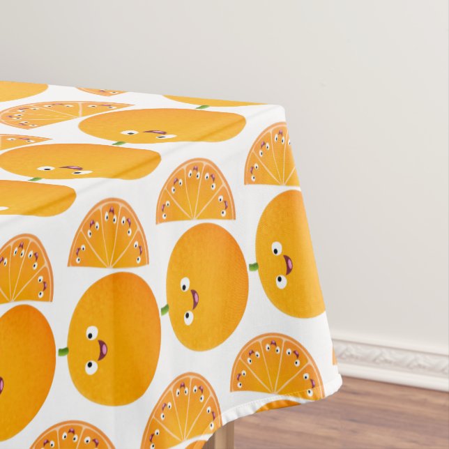 Mantel Personalizado de cítricos de feliz naranja (In Situ)