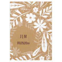 Mantel Personalizado de Hojas Marrones y Blancas