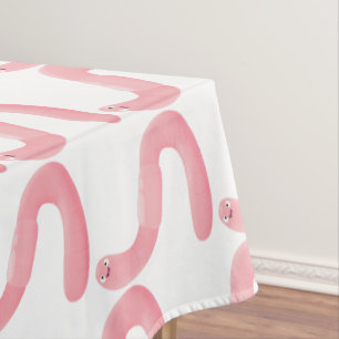 Mantel Personalizado de lombrices de tierra rosa y alegre