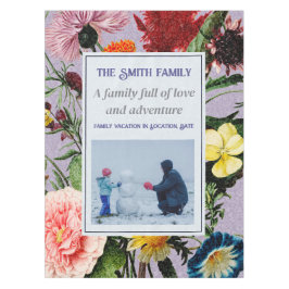 Mantel Personalizado floral elegante vintage  texto foto 