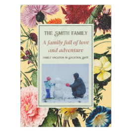 Mantel Personalizado Floral Vintage Elegante Texto Foto A