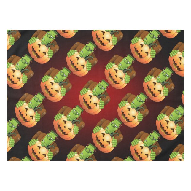 Mantel Personalizado Frankenstein con Calabaza (Frente (Horizontal))