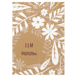 Mantel Personalizado Marrón y Blanco con Hoja