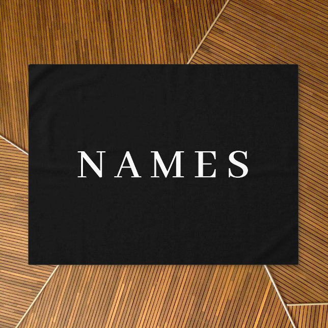 Mantel Personalizado negro simple Añadir su nombre elegan (Subido por el creador)