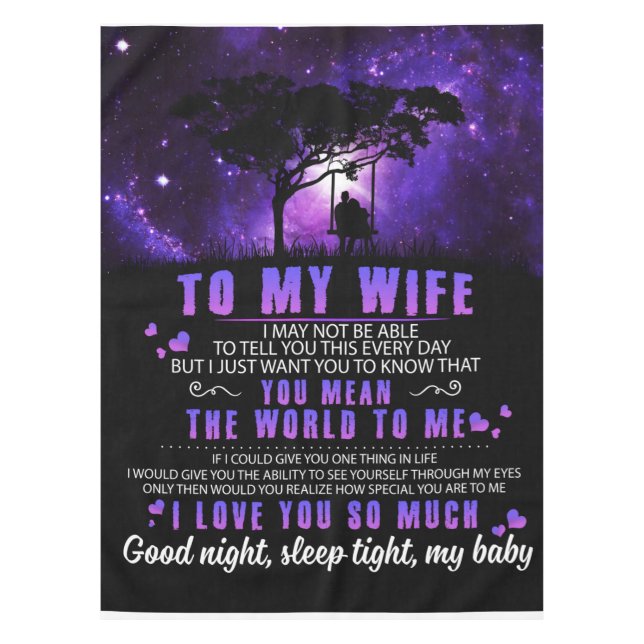 Mantel Personalizado Para Mi Esposa, Carta Del Marido (Anverso)