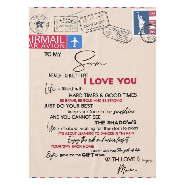 Mantel Personalizado Para Mi Hijo, Regalo De Cumpleaños D (Anverso)